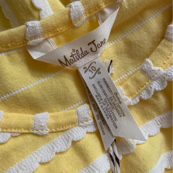 NWT! Size 10 Matilda Jane Yellow pastel ruffle t shirt - Picture 5 of 5